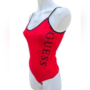 5/$20 Guess Vibrant Red Bodysuit with Black Accents
